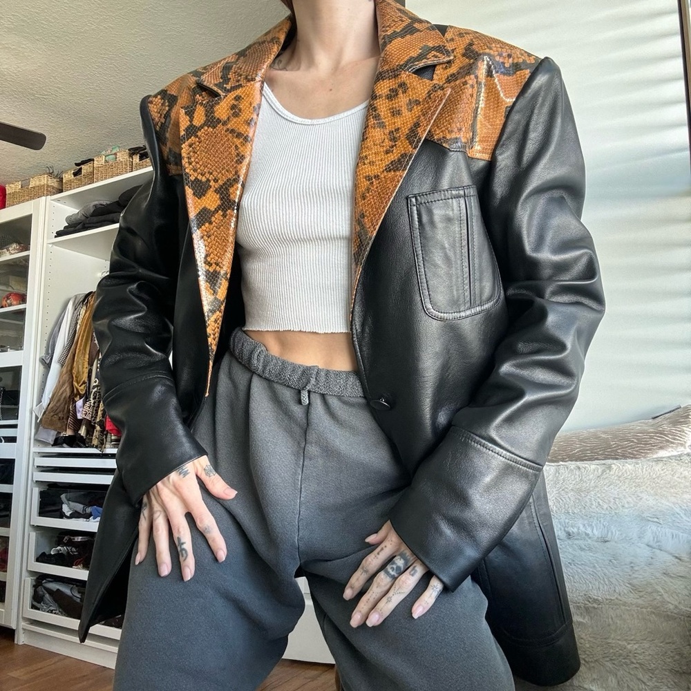 Alessandra Rich Python Leather Blazer Jacket. Siz… - image 1